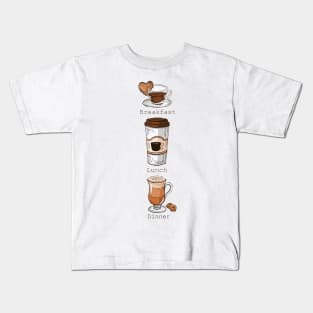 Espresso, to go and latte Kids T-Shirt